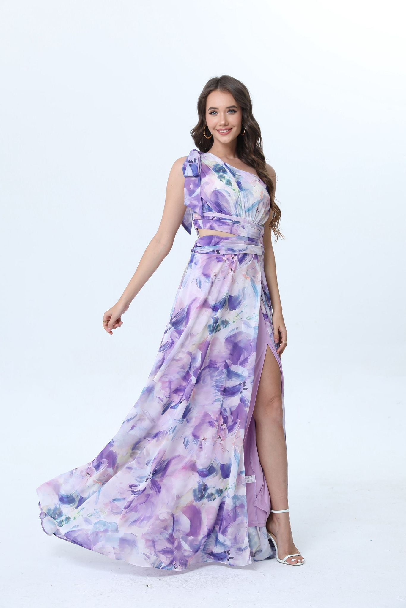 Robe fleurie et asymétrique Minorque