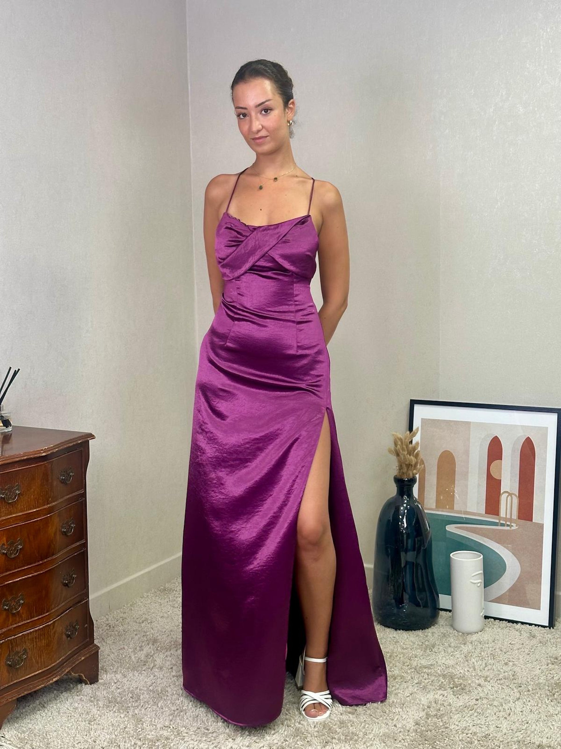 Robe de soirée satin ALCORON