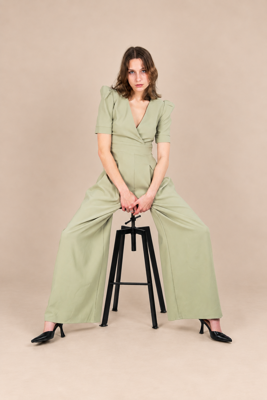 Combinaison de cérémonie pantalon évasé - Delphes