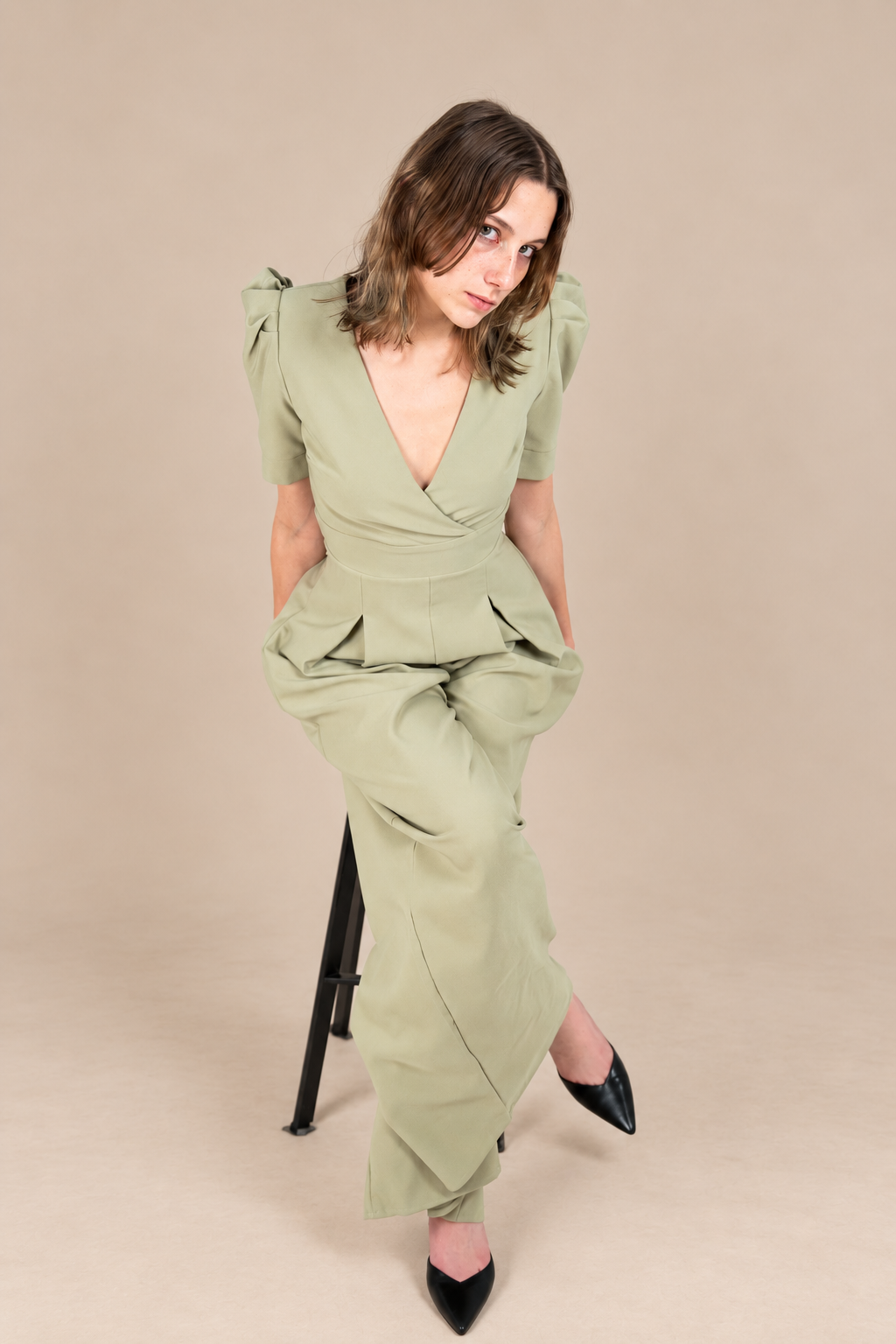 Combinaison de cérémonie pantalon évasé - Delphes