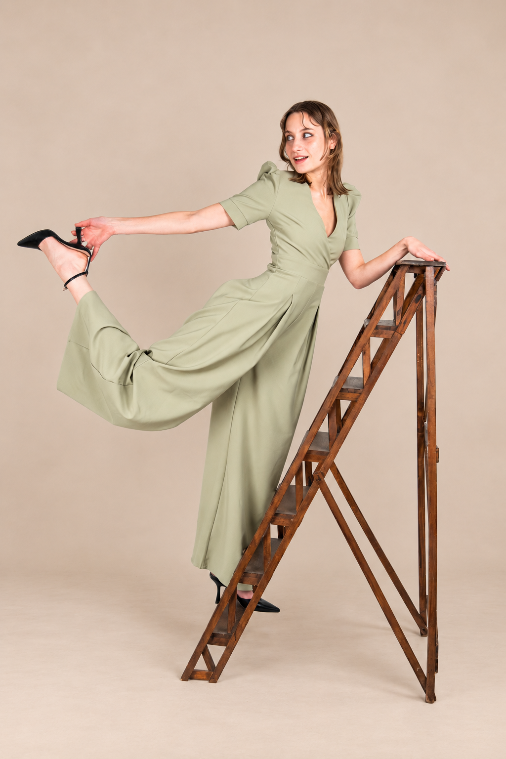 Combinaison de cérémonie pantalon évasé - Delphes