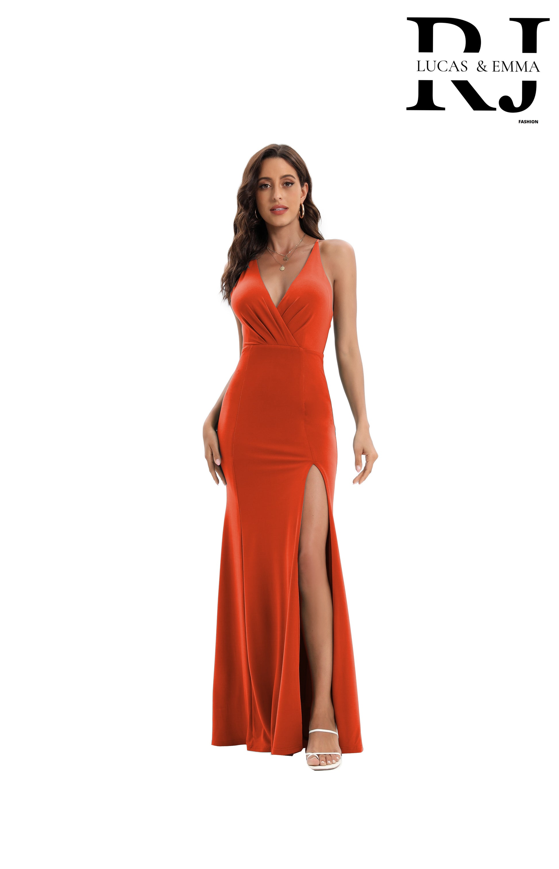 Robe de soirée longue fendue dos croisé - Riga