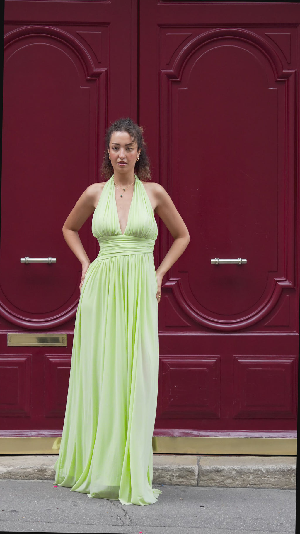 Robe longue fendue décolleté Inuyama