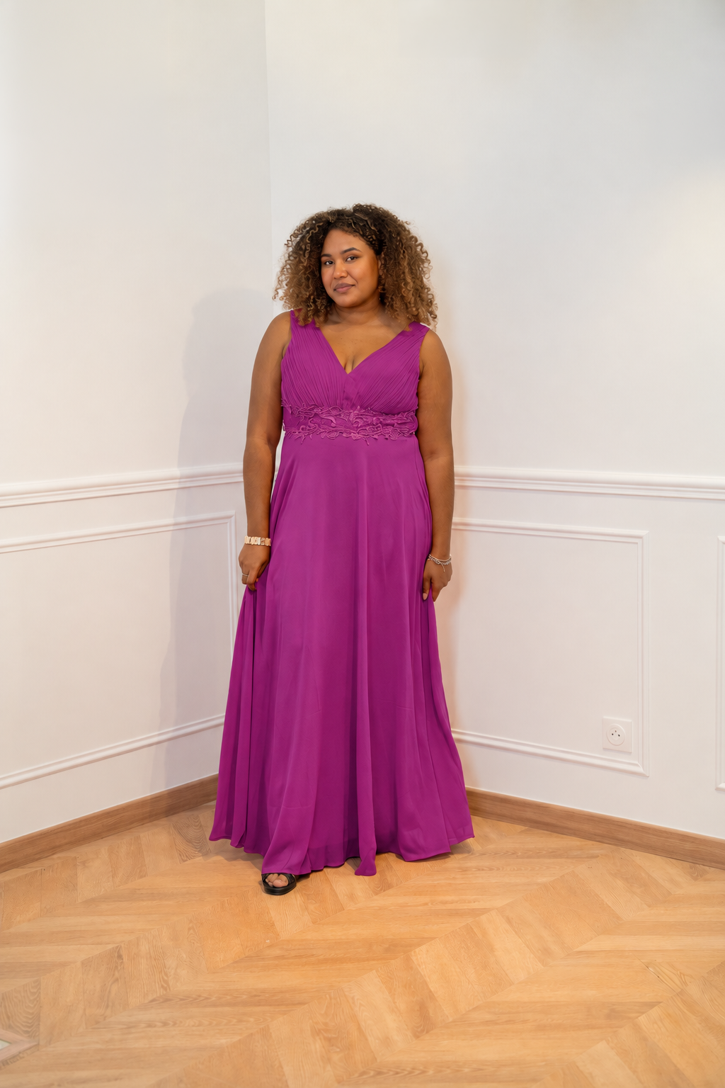 Robe de cérémonie grande taille à dentelle - Leon