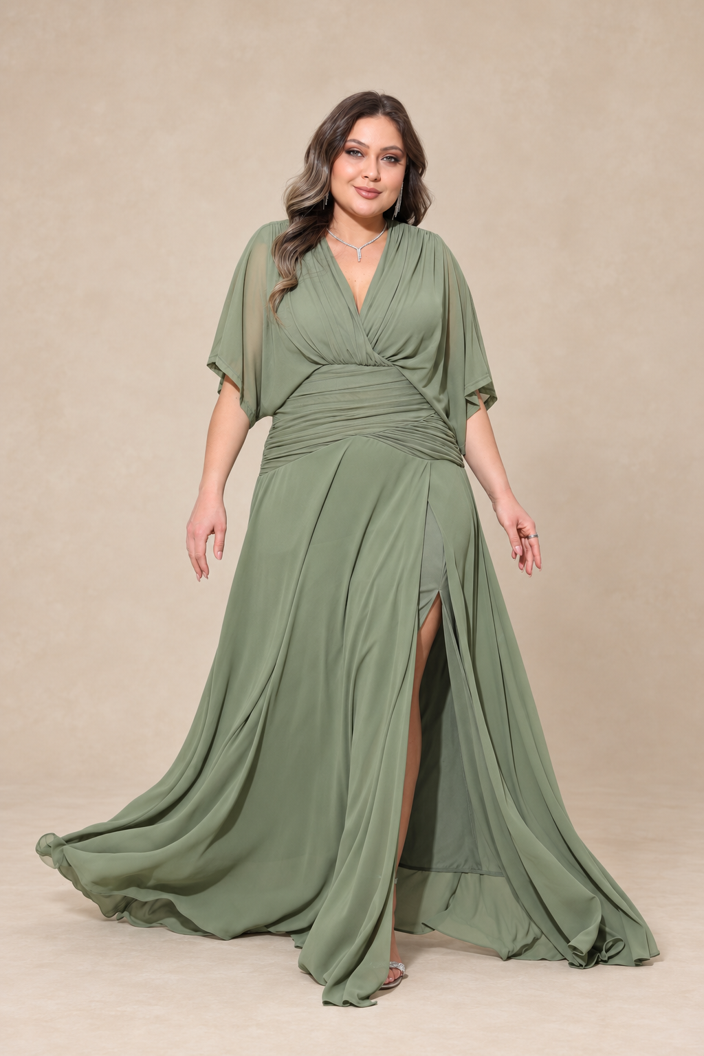 Robe de cérémonie grande taille manches kimono - Sunnyville