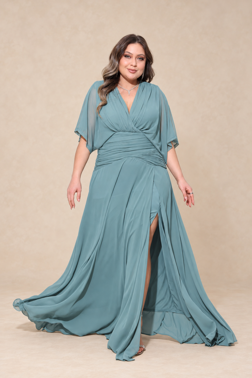 Robe de cérémonie grande taille manches kimono - Sunnyville