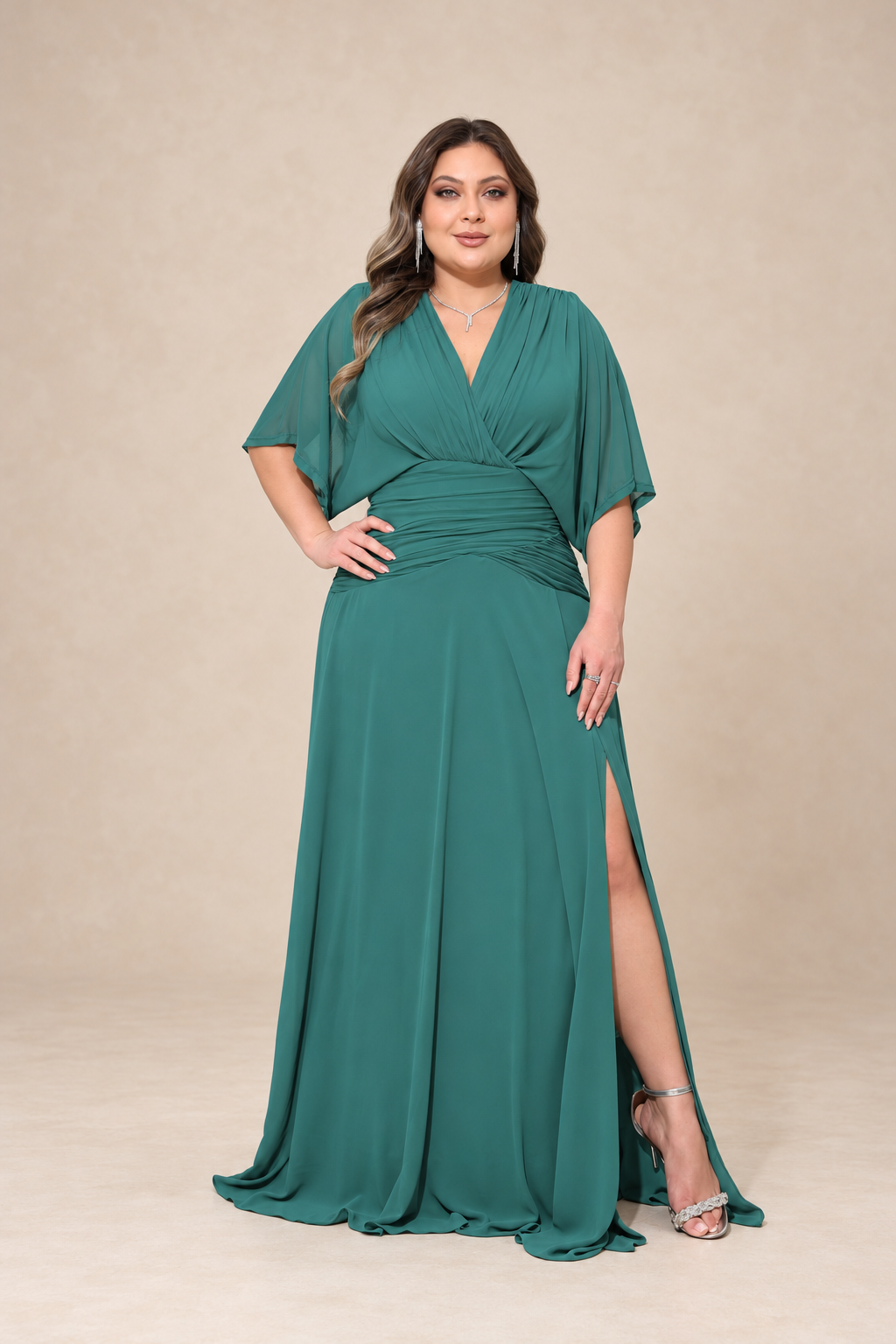 Robe de cérémonie grande taille manches kimono - Sunnyville