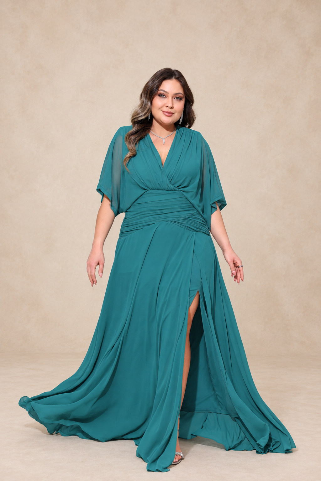 Robe de cérémonie grande taille manches kimono - Sunnyville