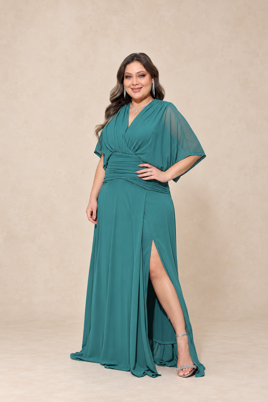 Robe de cérémonie grande taille manches kimono - Sunnyville