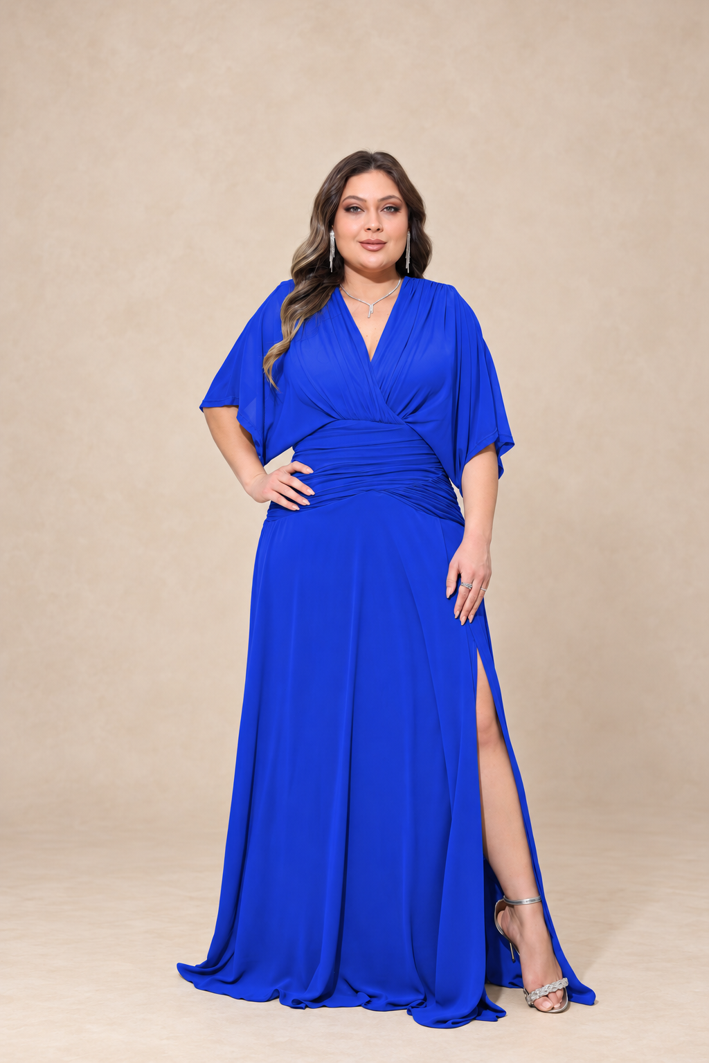 Robe de cérémonie grande taille manches kimono - Sunnyville