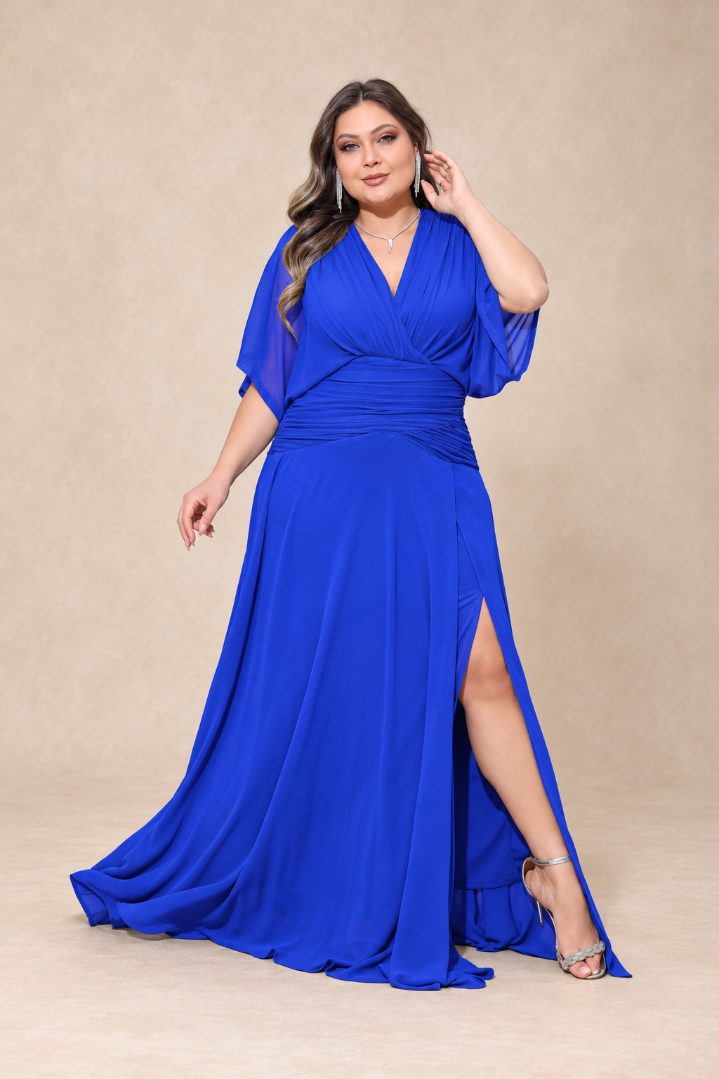 Robe de cérémonie grande taille manches kimono - Sunnyville