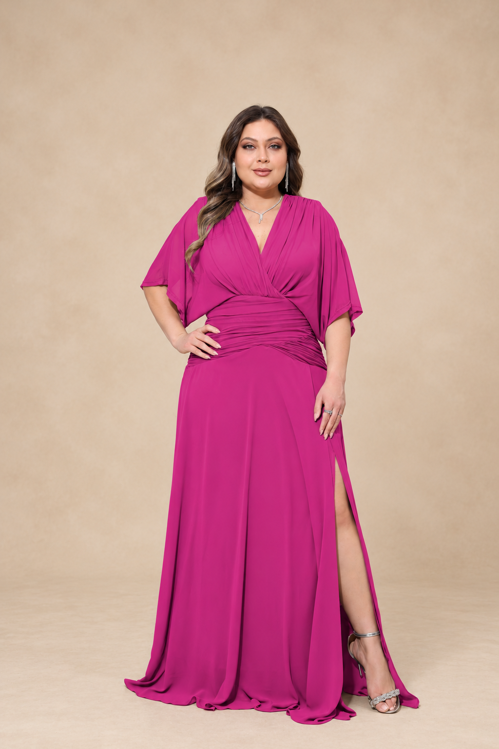 Robe de cérémonie grande taille manches kimono - Sunnyville