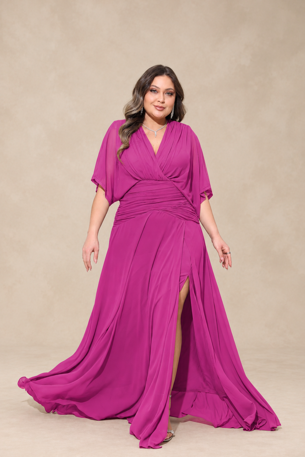 Robe de cérémonie grande taille manches kimono - Sunnyville