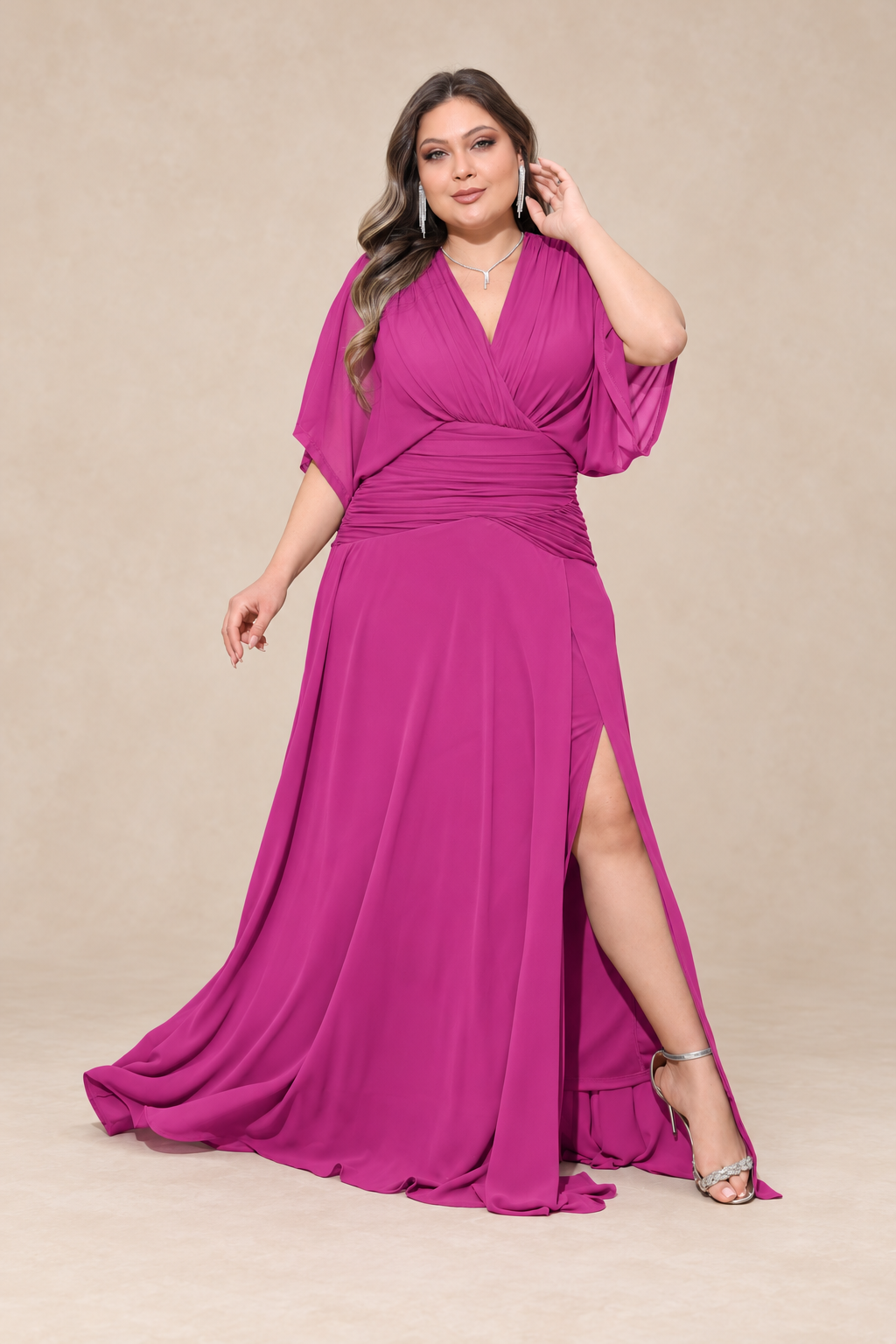 Robe de cérémonie grande taille manches kimono - Sunnyville