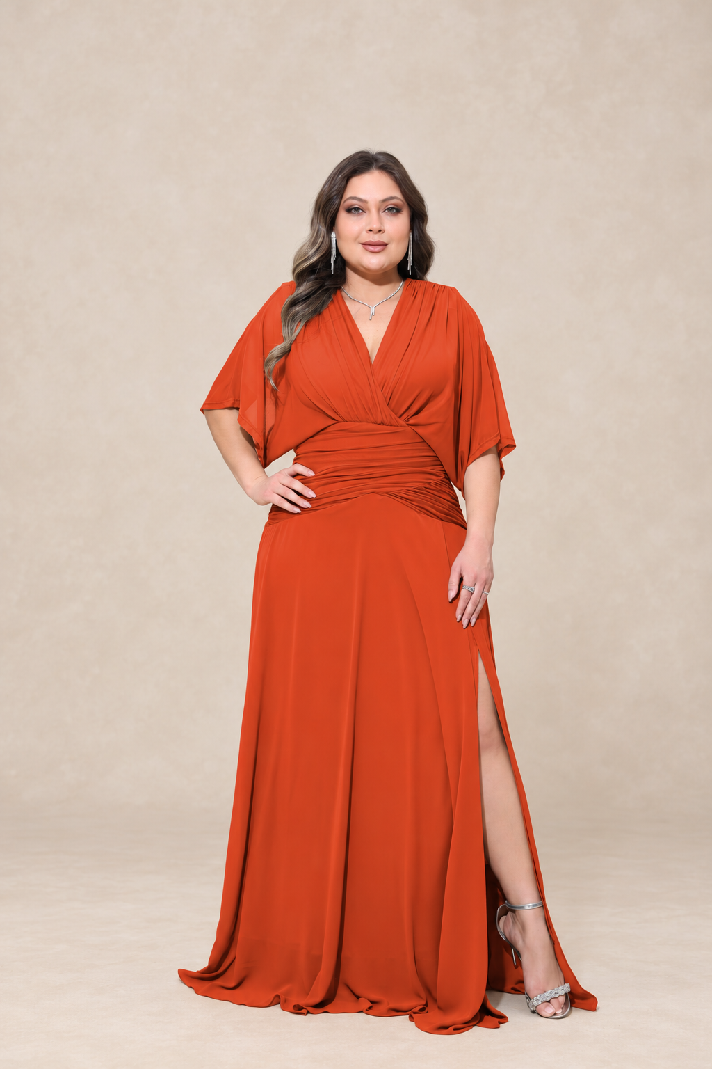 Robe de cérémonie grande taille manches kimono - Sunnyville