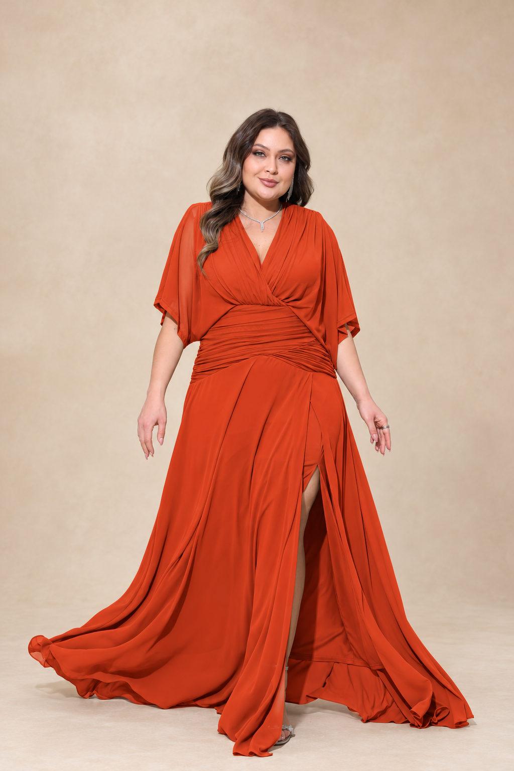 Robe de cérémonie grande taille manches kimono - Sunnyville