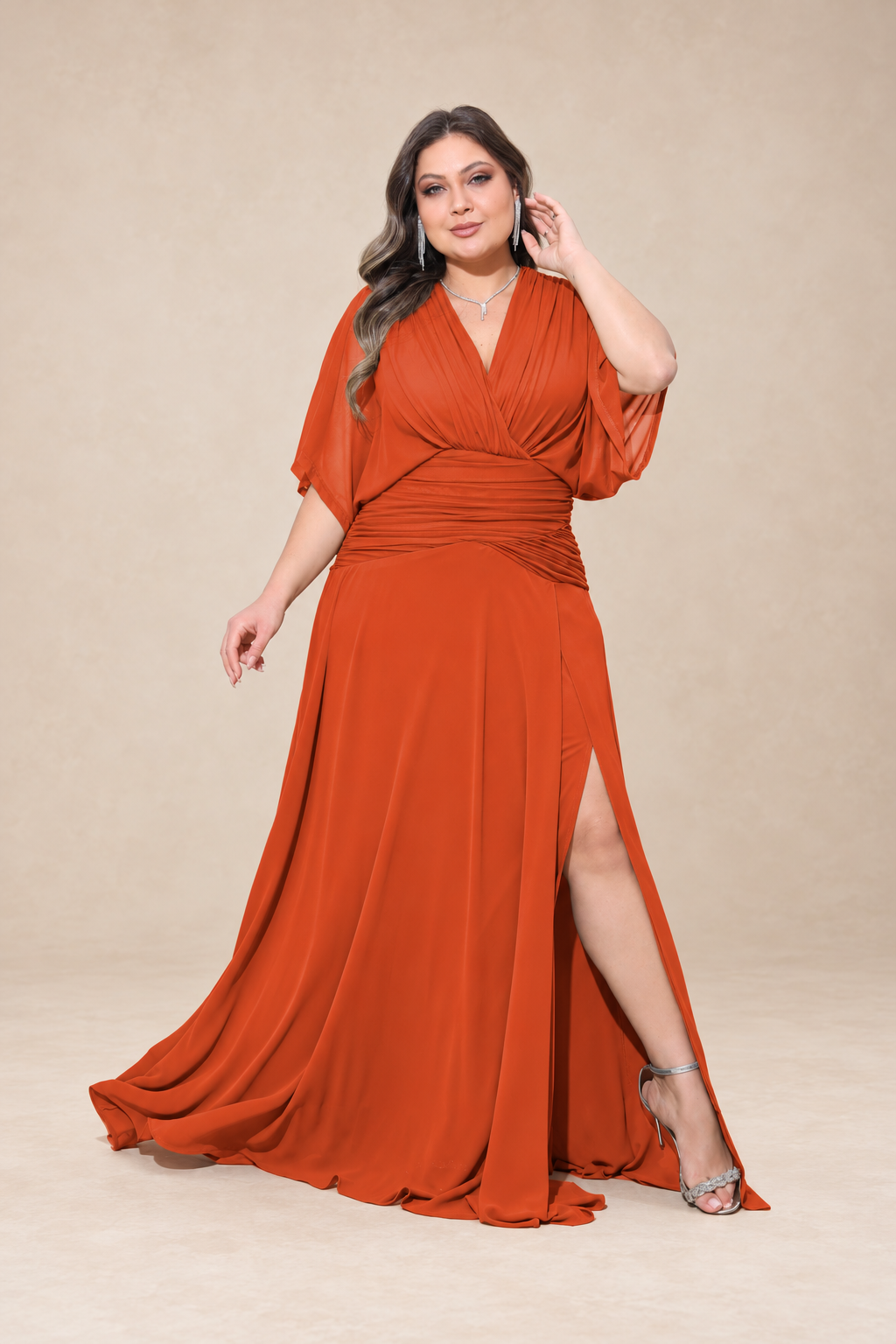 Robe de cérémonie grande taille manches kimono - Sunnyville