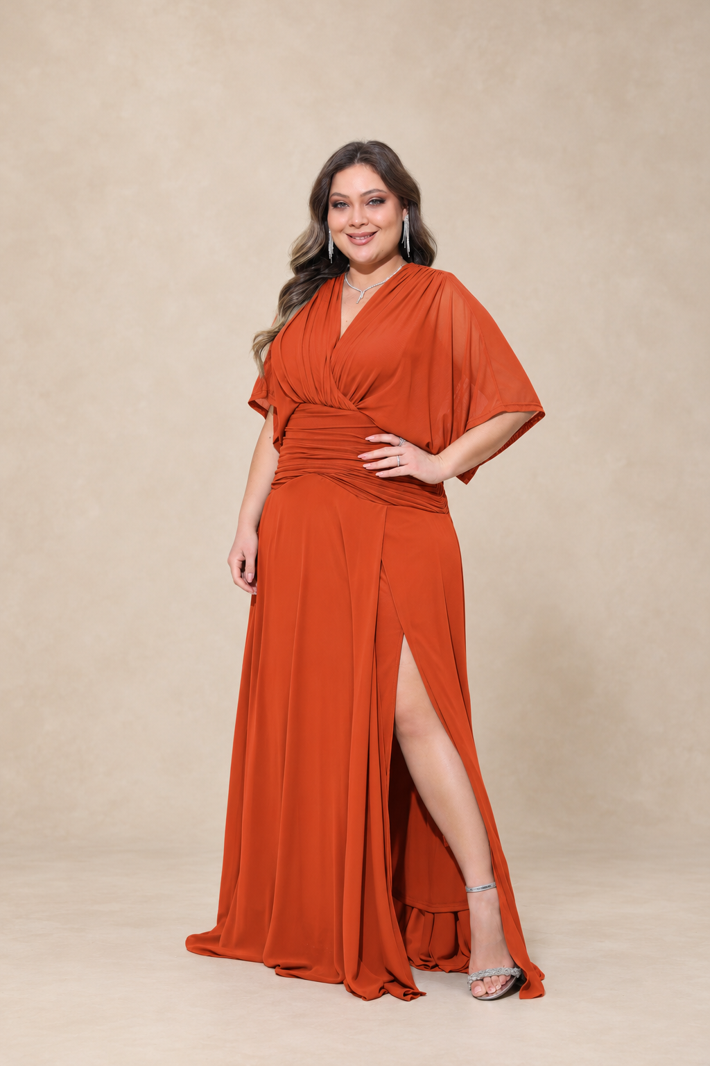 Robe de cérémonie grande taille manches kimono - Sunnyville