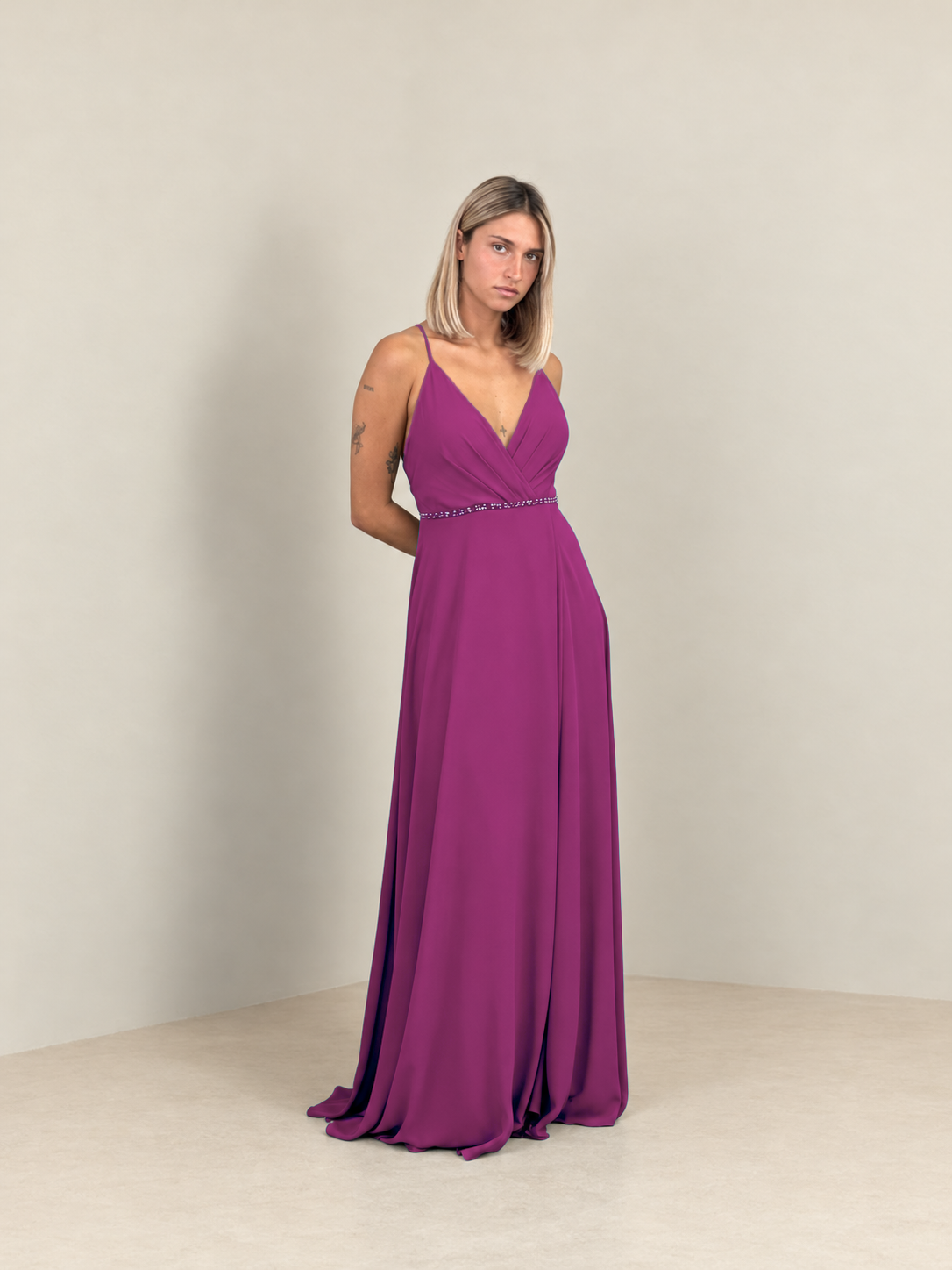 Robe de cérémonie longue dos croisé - Chicago