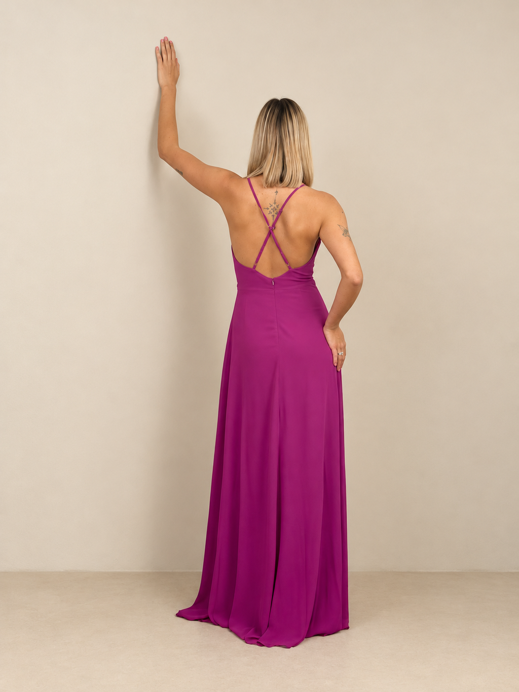 Robe de cérémonie longue dos croisé - Chicago