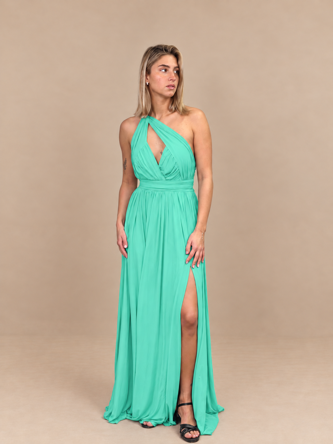 Robe de cérémonie longue dos noué - Izmir