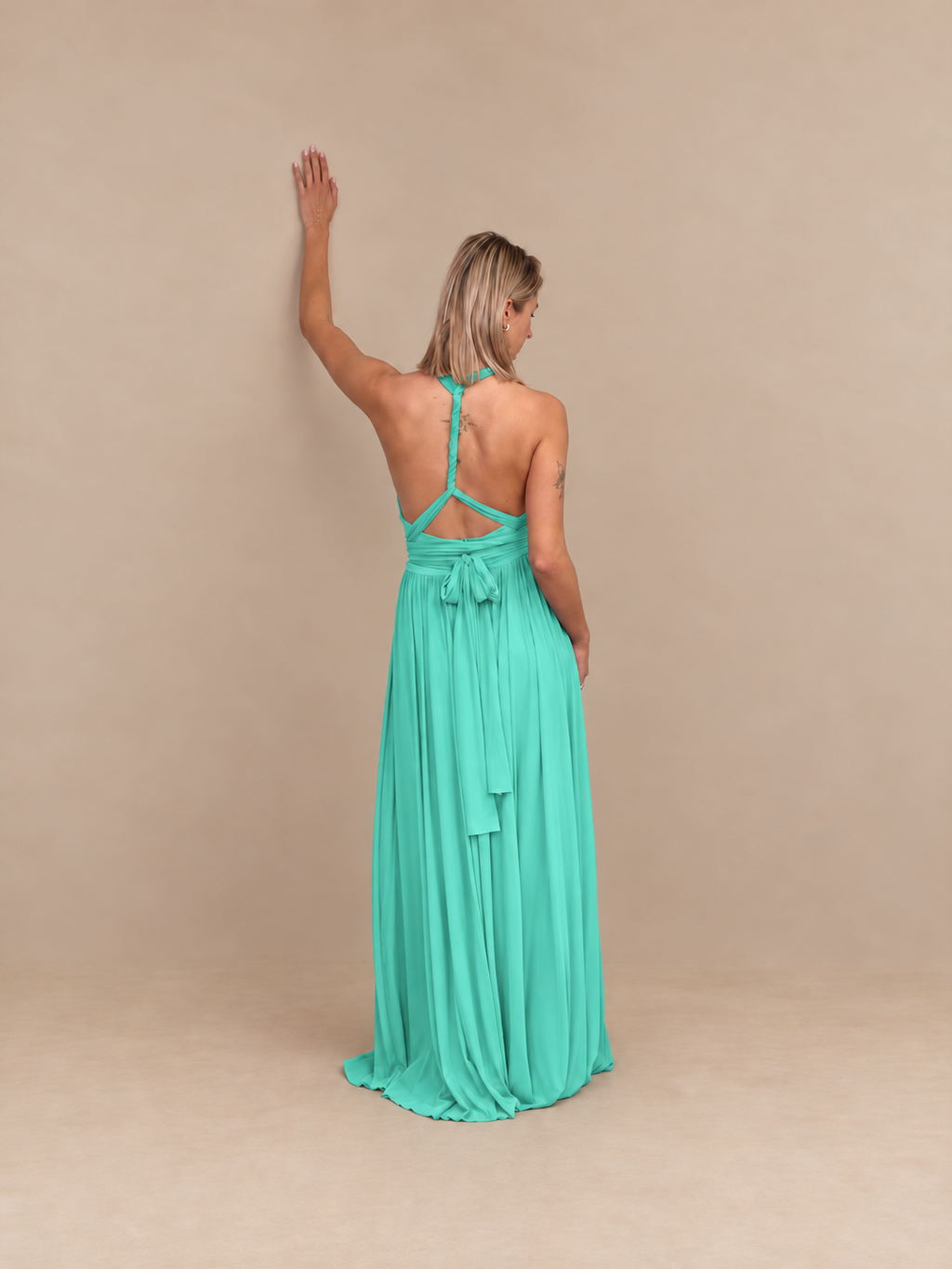 Robe de cérémonie longue dos noué - Izmir