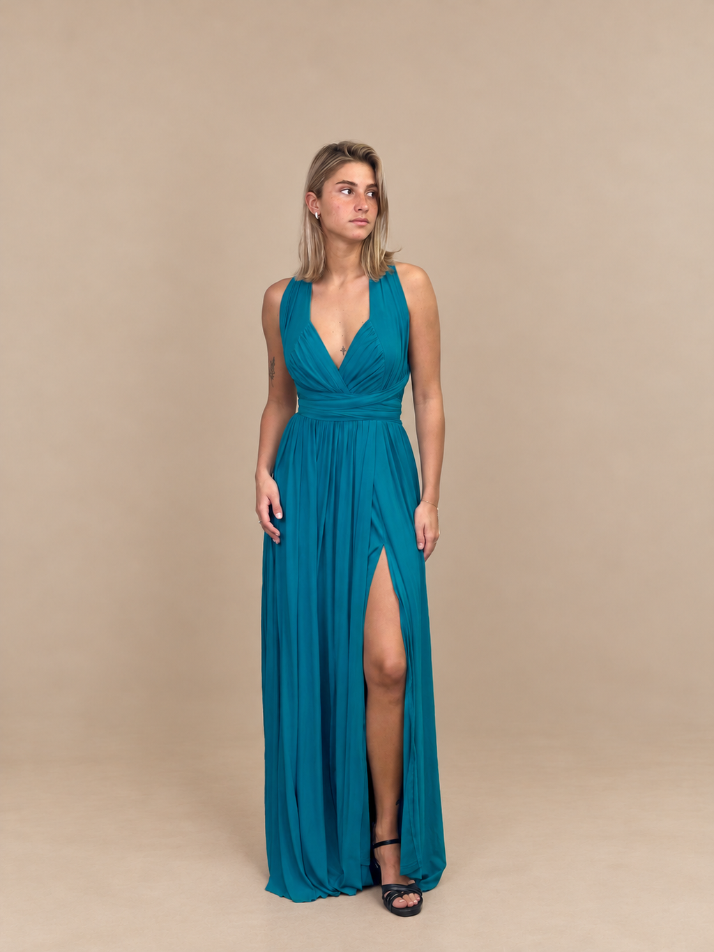 Robe de cérémonie longue dos noué - Izmir