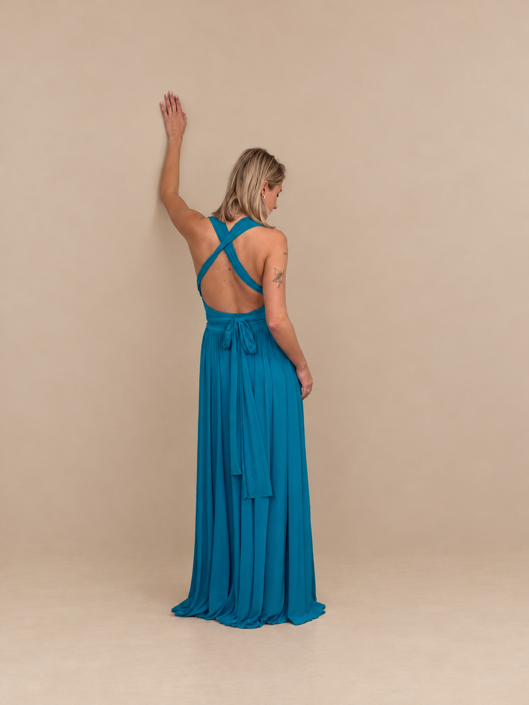 Robe de cérémonie longue dos noué - Izmir
