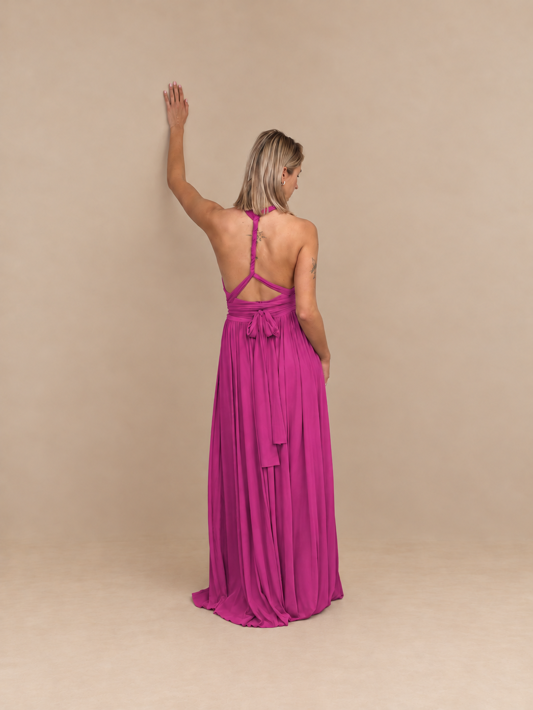 Robe de cérémonie longue dos noué - Izmir