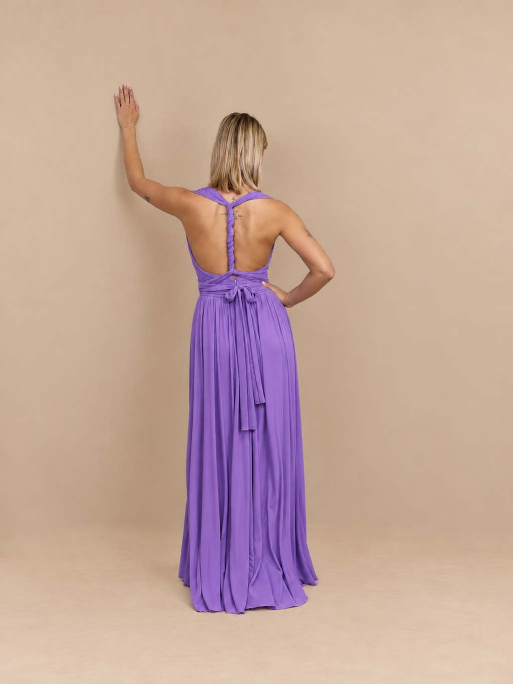 Robe de cérémonie longue dos noué - Izmir