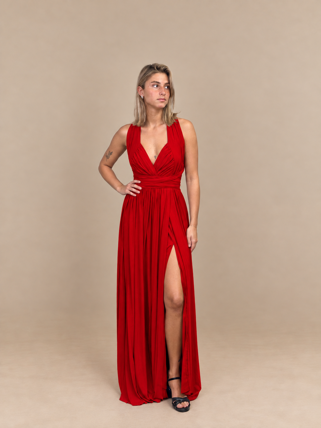 Robe de cérémonie longue dos noué - Izmir