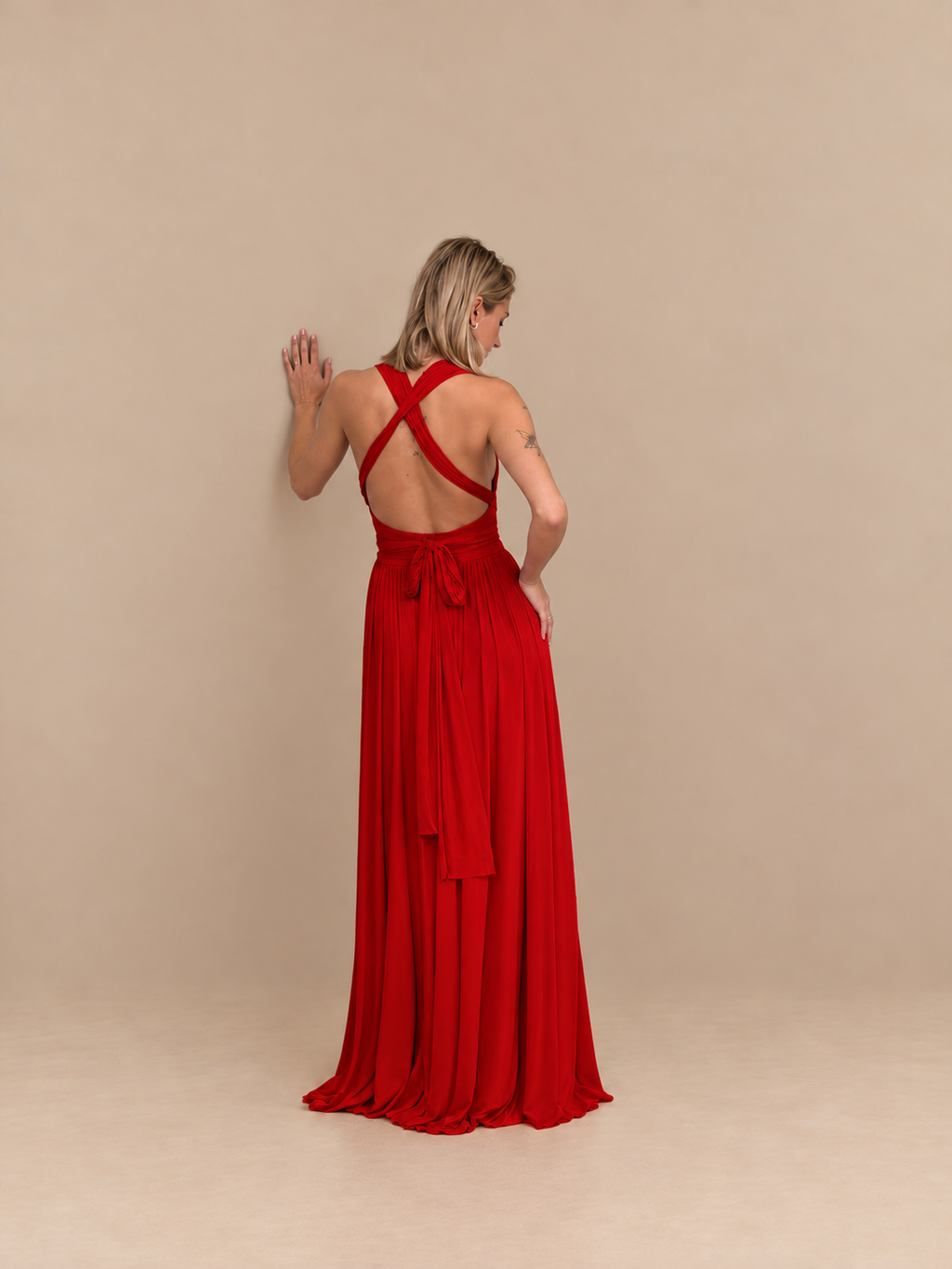 Robe de cérémonie longue dos noué - Izmir