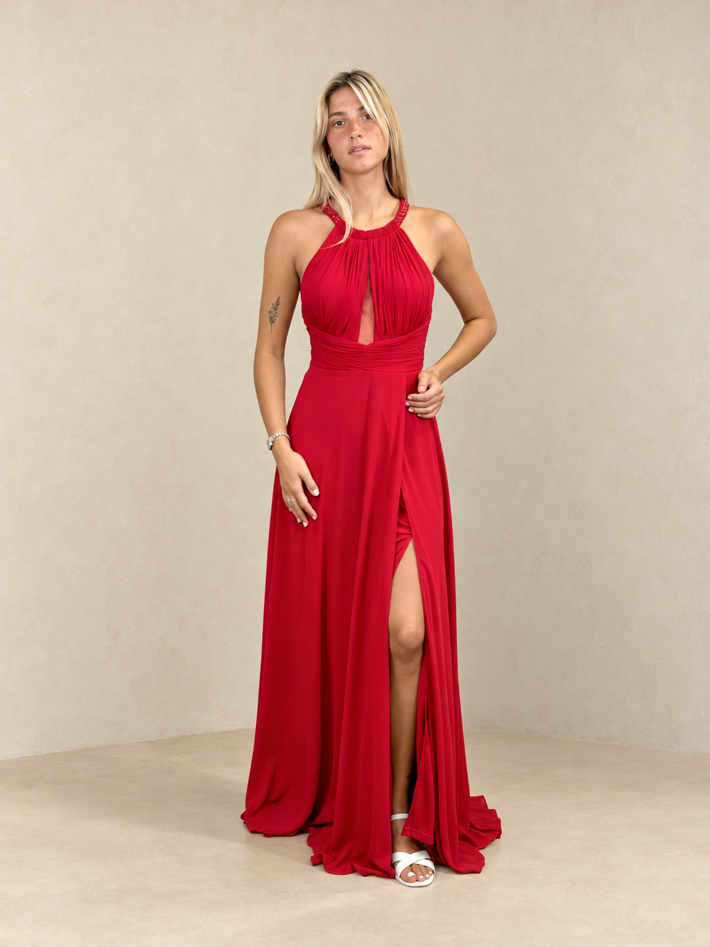 Robe de cérémonie longue à encolure perlée - Ballymena