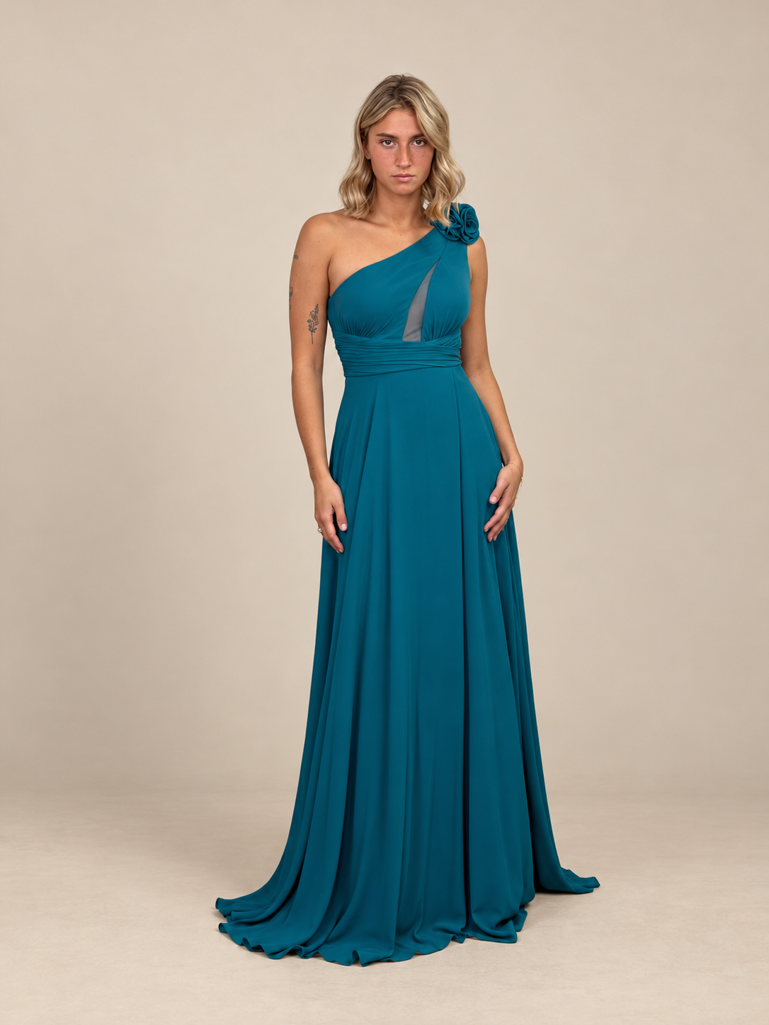 Robe de cérémonie longue à fleur amovible - Calabasas
