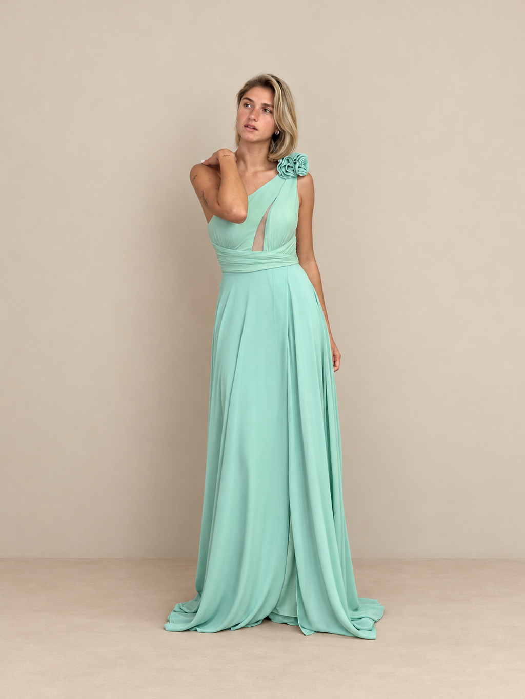 Robe de cérémonie longue à fleur amovible - Calabasas