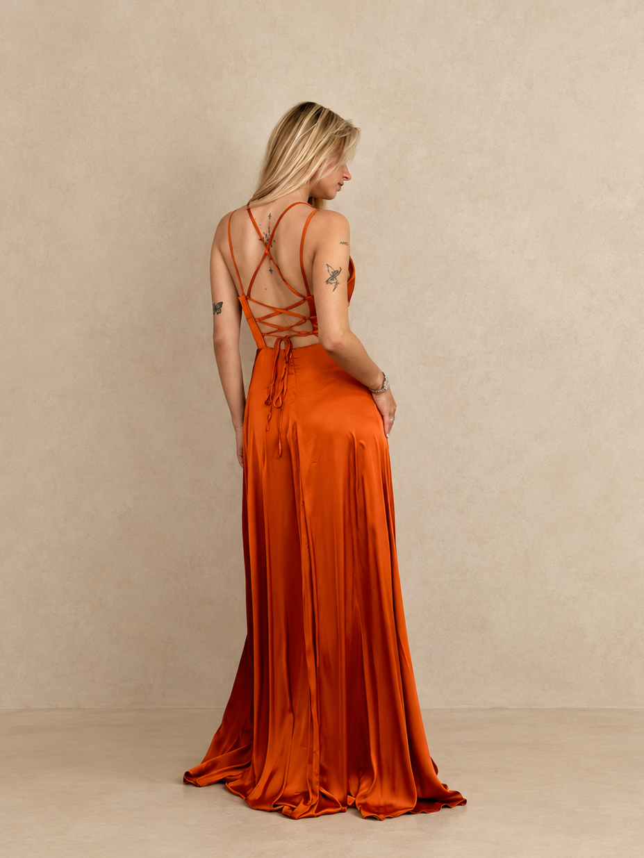 Robe de cérémonie longue en satin - Ottawa