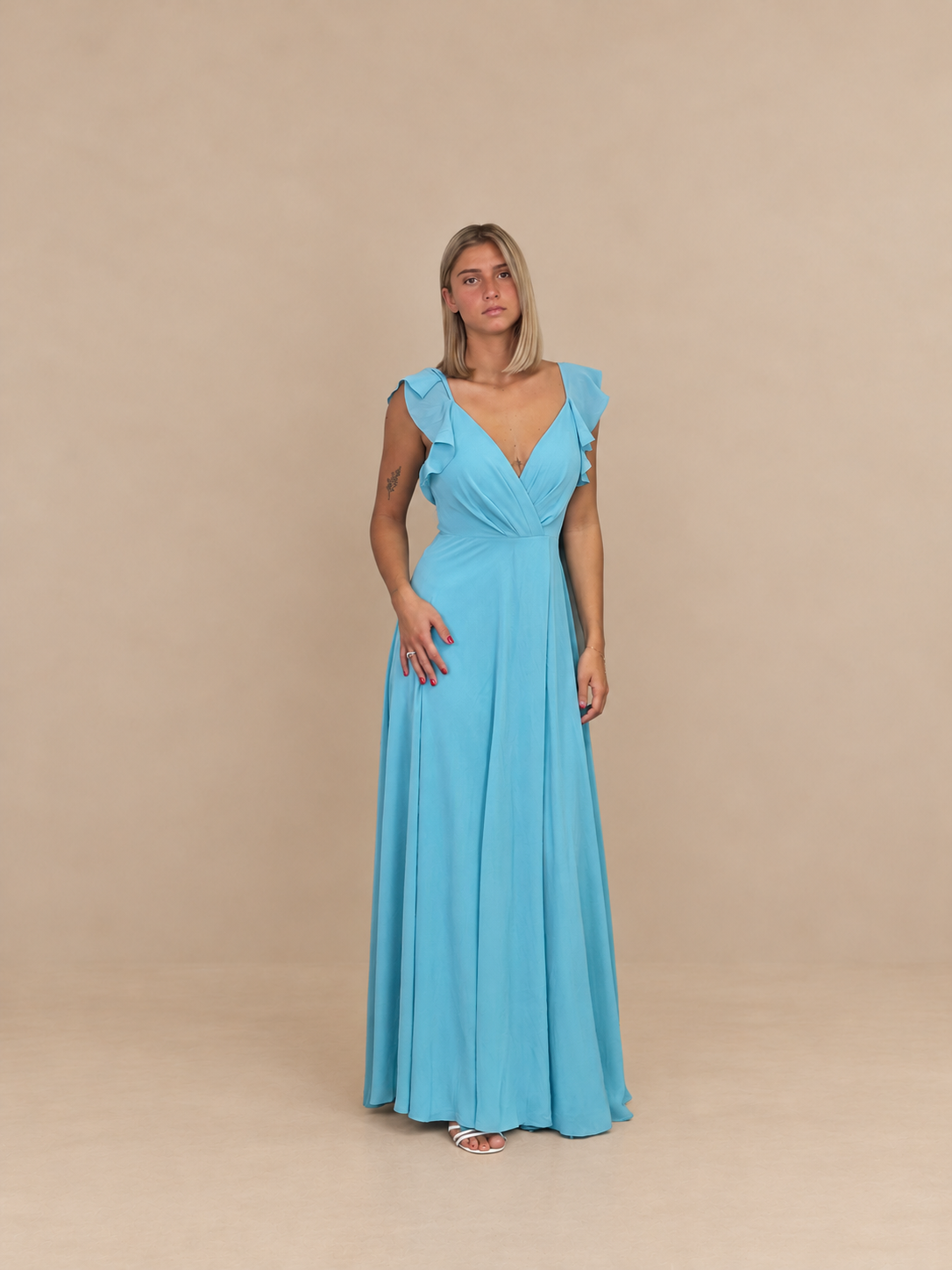 Robe de cérémonie longue à volants - Lisbonne