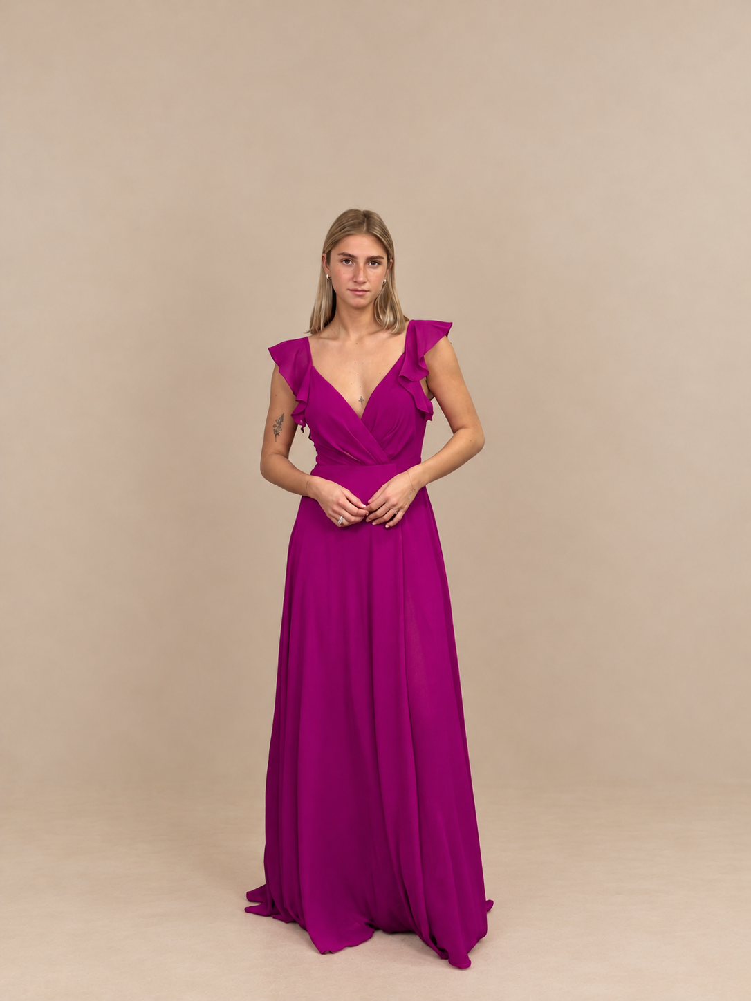 Robe de cérémonie longue à volants - Lisbonne