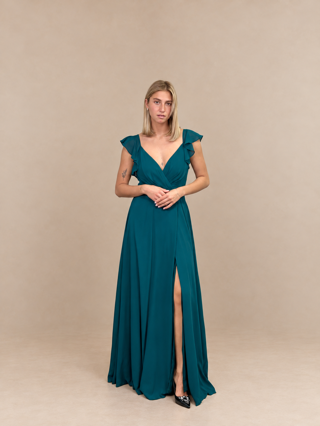 Robe de cérémonie longue à volants - Lisbonne