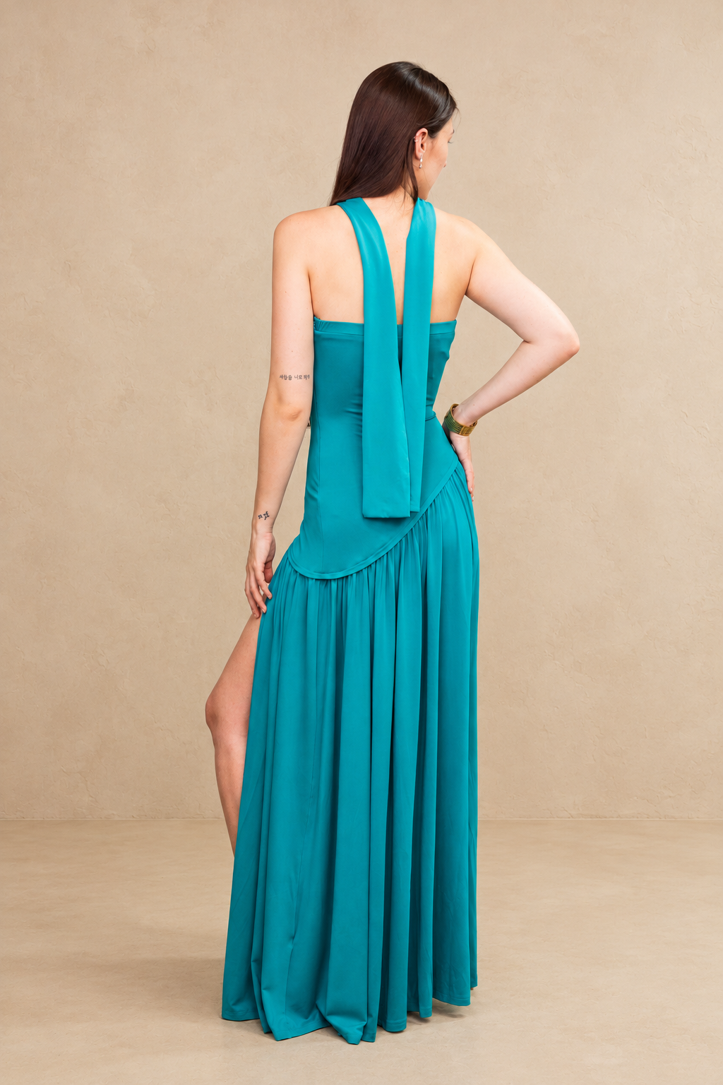 Robe longue bustier avec écharpe - Madère