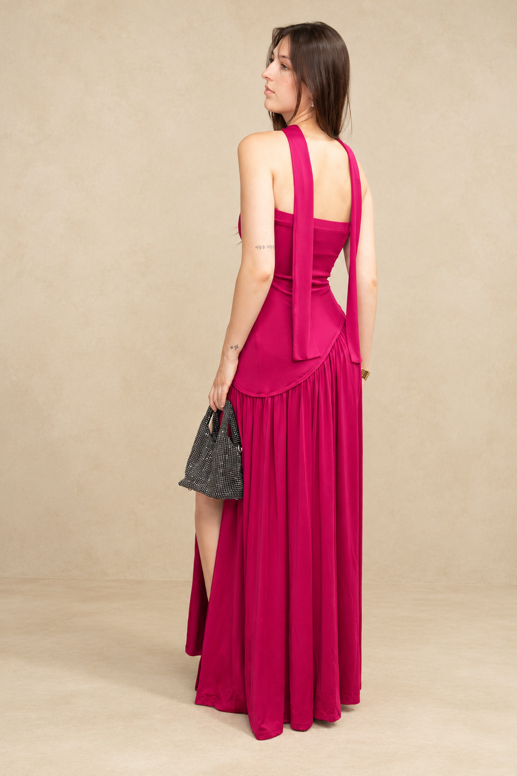Robe longue bustier avec écharpe - Madère