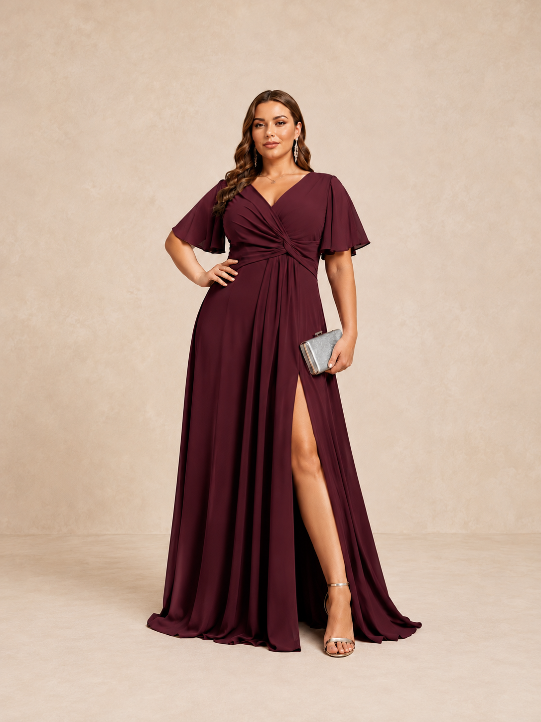 Robe longue grande taille drapée - Tallinn