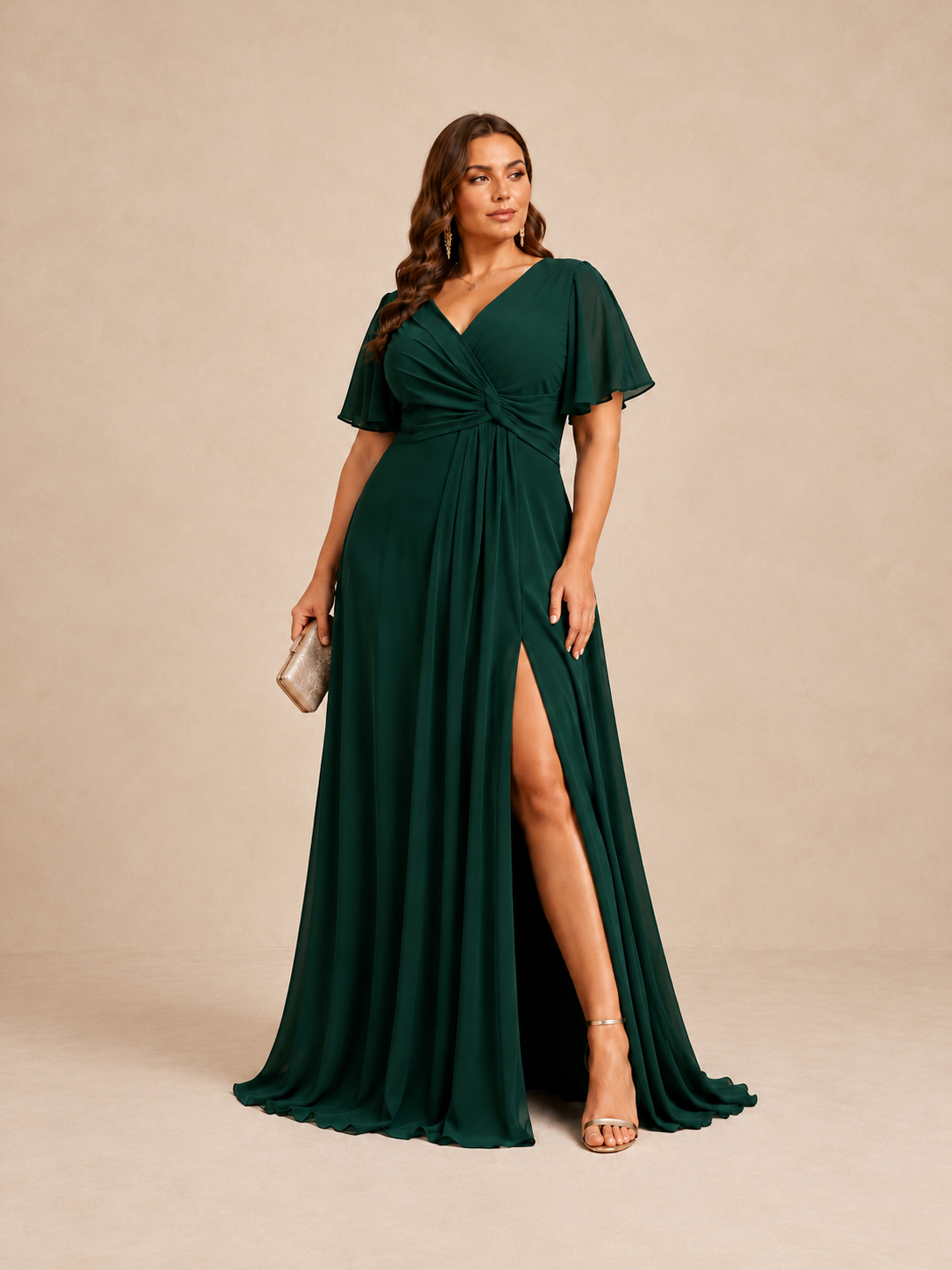 Robe longue grande taille drapée - Tallinn