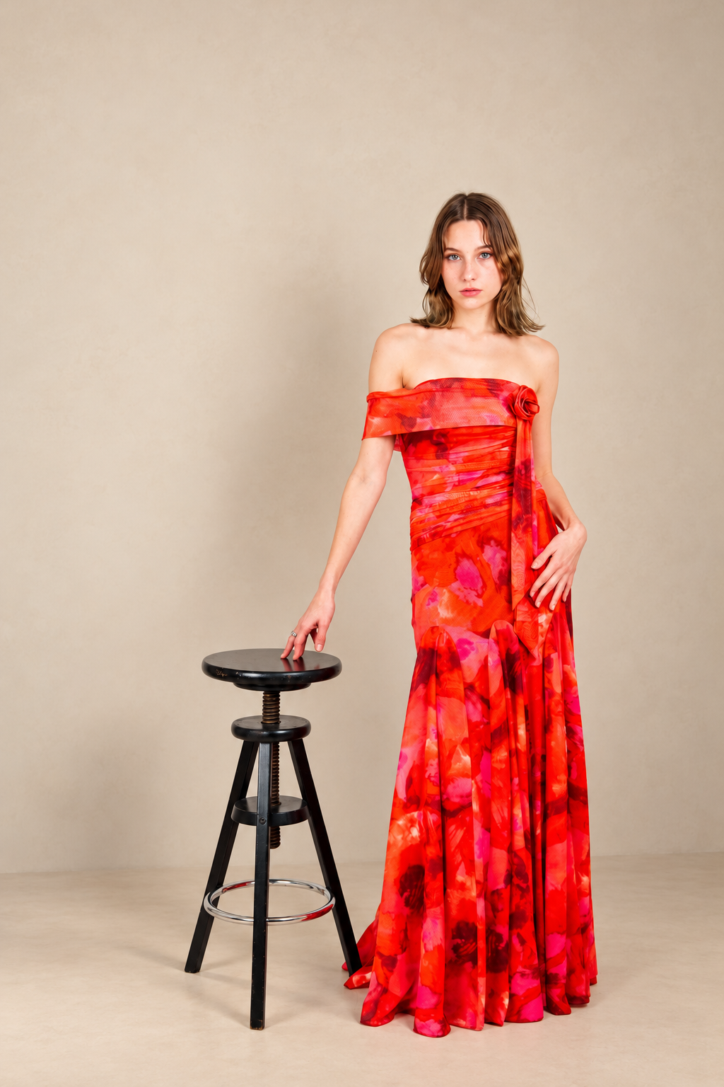 Robe longue imprimée à fleur - Shizuoka