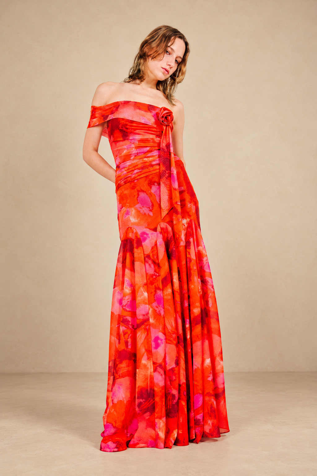Robe longue imprimée à fleur - Shizuoka