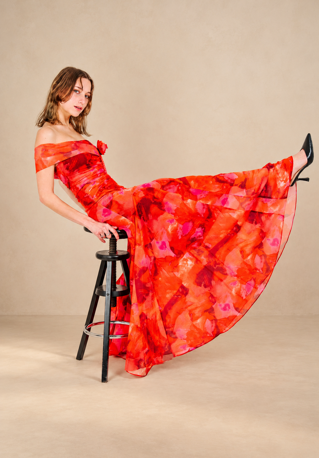 Robe longue imprimée à fleur - Shizuoka