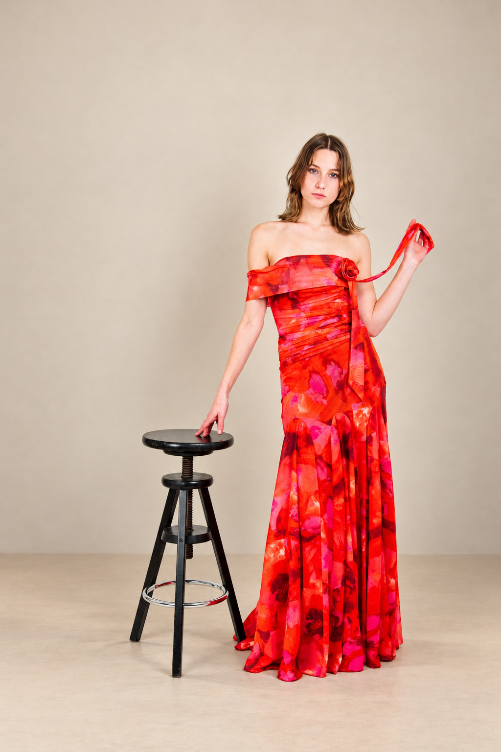Robe longue imprimée à fleur - Shizuoka
