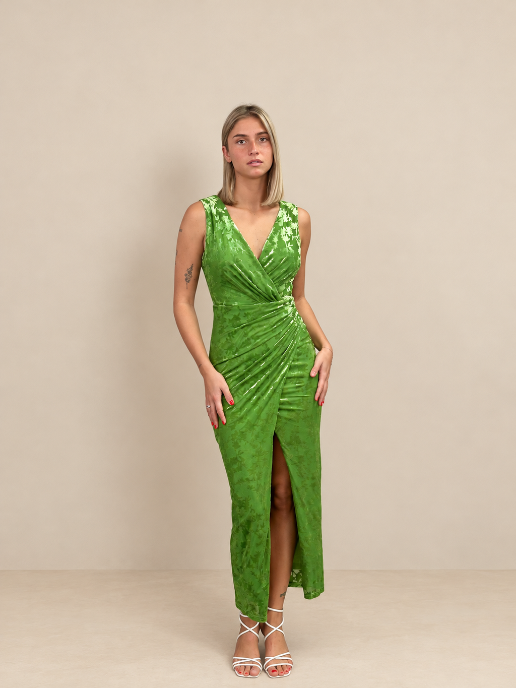 Robe longue en velours à bretelles - Faliraki