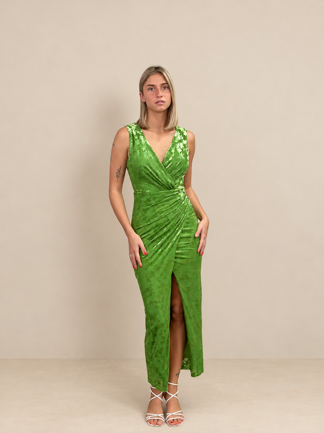 Robe longue en velours à bretelles - Faliraki
