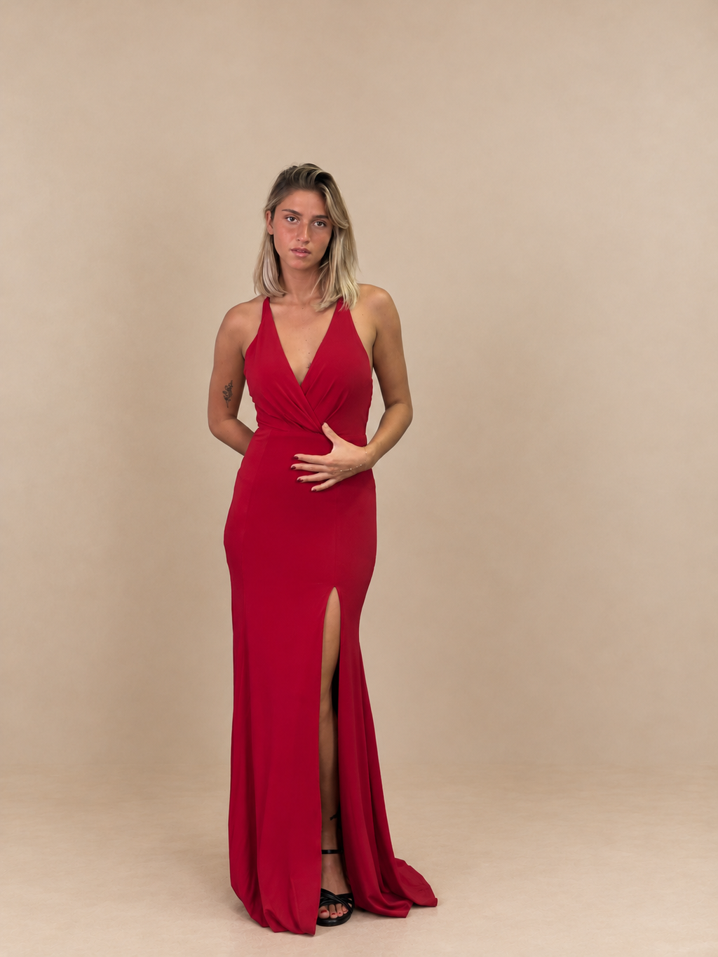 Robe de soirée longue à bretelles croisées - Riga